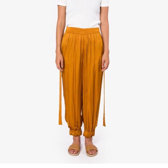 Raquel Allegra Pants - Raquel Allegra Decon Tuxedo Pant in Goldenrod